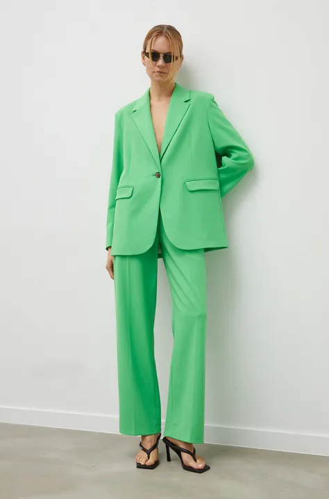 Пиджак Samsoe Samsoe цвет зелёный однобортный однотонный