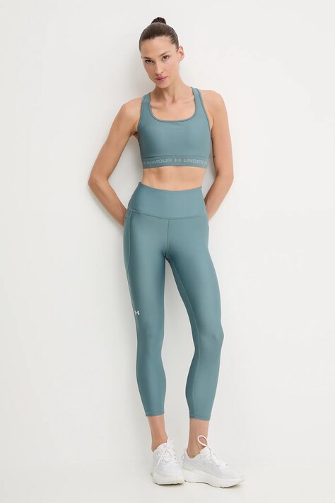 Under Armour legginsy treningowe HG Armour HiRise kolor zielony gładkie 1365335