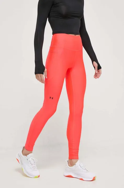 Under Armour legginsy treningowe kolor czerwony gładkie 1365336