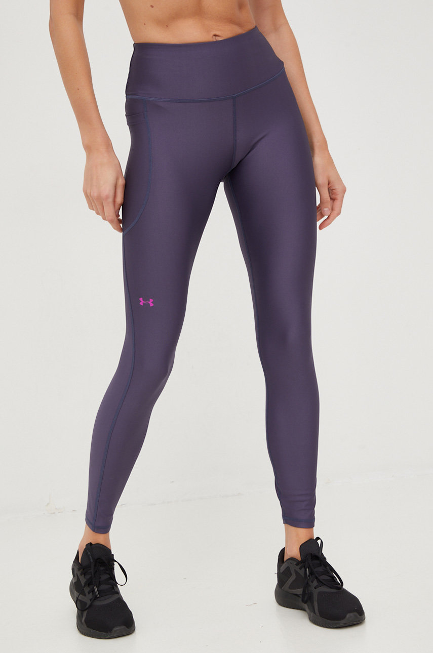 Under Armour legginsy treningowe damskie kolor czarny gładkie 1365336-001