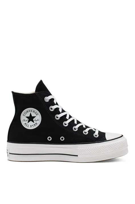 Πάνινα παπούτσια Converse γυναικεία, χρώμα: μαύρο
