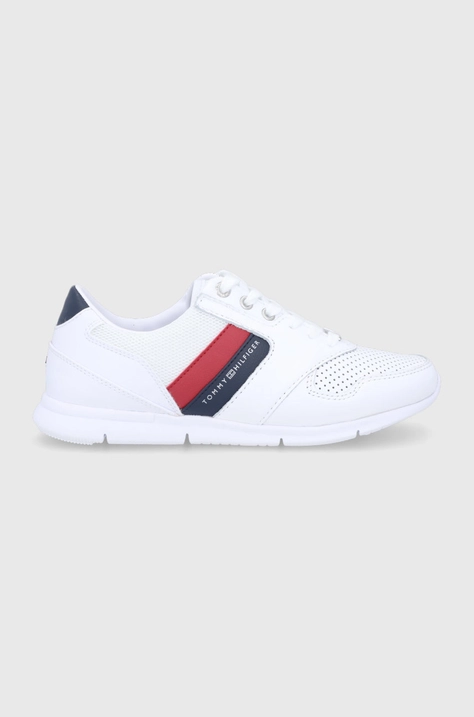 Παπούτσια Tommy Hilfiger LIGHTWEIGHT LEATHER SNEAKER χρώμα: άσπρο FW0FW04261