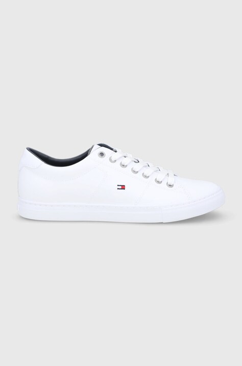Tommy Hilfiger Buty skórzane ESSENTIAL SNEAKER LTH kolor biały FM0FM02157