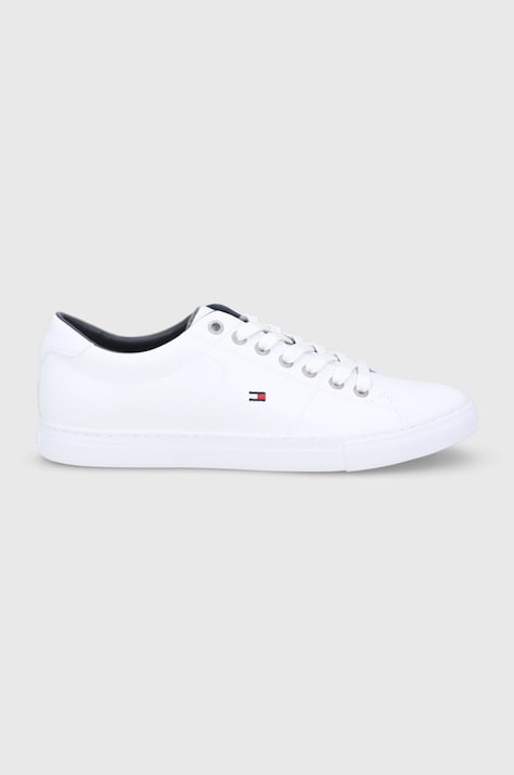 Tommy Hilfiger Buty skórzane ESSENTIAL SNEAKER LTH kolor biały FM0FM02157