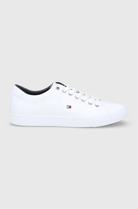 Usnjeni čevlji Tommy Hilfiger bela barva
