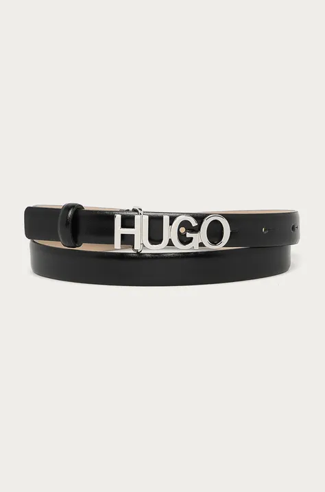 Kožni remen Hugo za žene, boja: crna