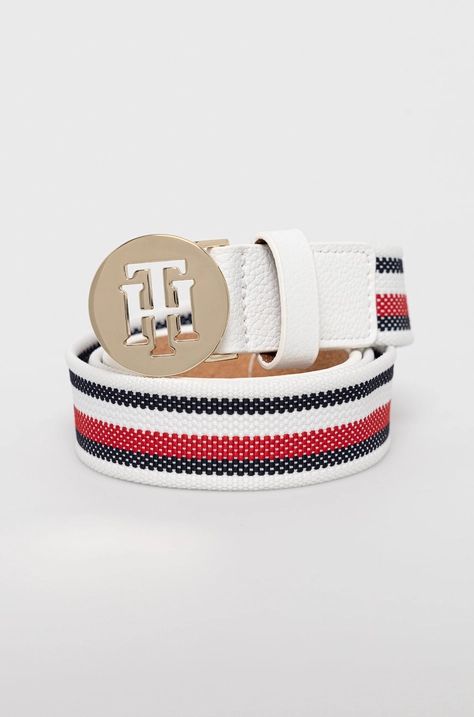 Ζώνη Tommy Hilfiger γυναικεία, χρώμα: άσπρο