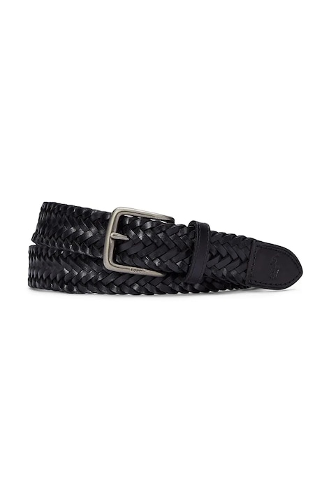 Polo Ralph Lauren плетен колан мъжки от кожа черен 405805019001