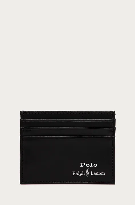 Δερμάτινο πορτοφόλι Polo Ralph Lauren ανδρικo, χρώμα: μαύρο