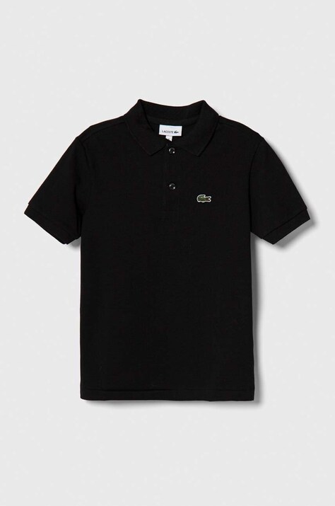 Lacoste tricouri polo din bumbac pentru copii culoarea negru, neted