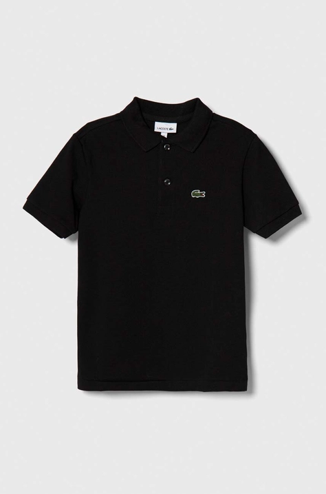 Lacoste tricouri polo din bumbac pentru copii culoarea negru, neted