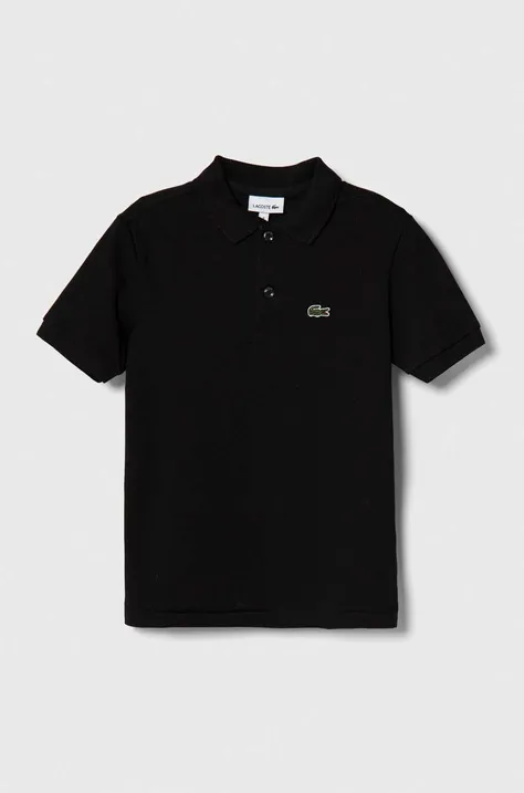 Παιδικά βαμβακερά μπλουζάκια πόλο Lacoste χρώμα: μαύρο