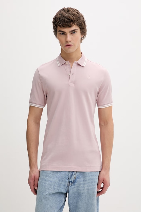 G-Star Raw tricou polo culoarea gri, neted