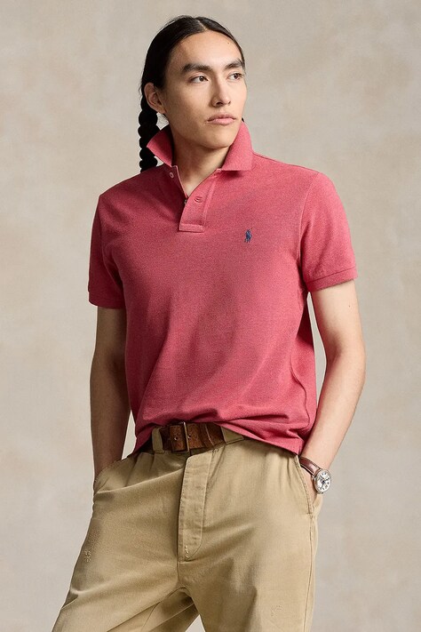 Polo Ralph Lauren polo bawełniane kolor czerwony gładki 710536856