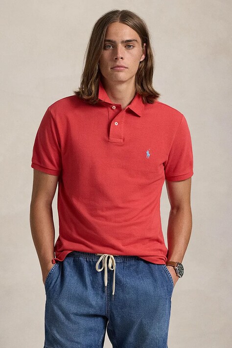 Bavlněné polo tričko Polo Ralph Lauren modrá barva, 710536856