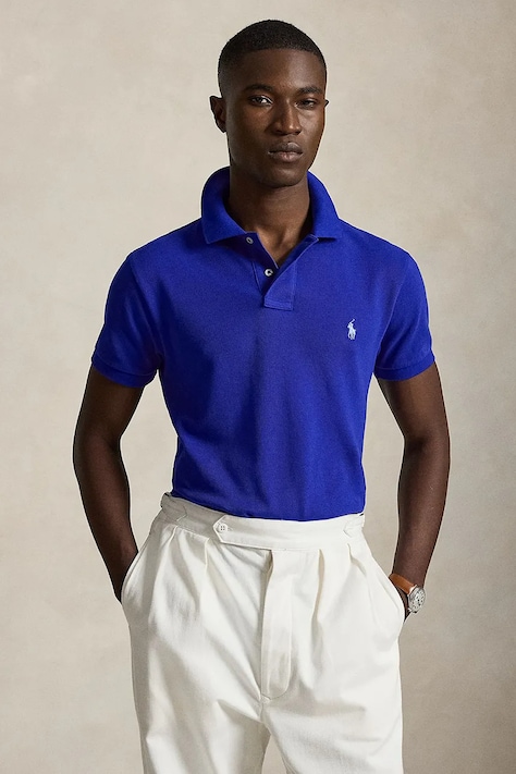 Polo Ralph Lauren polo pentru bărbați din bumbac violet 710536856