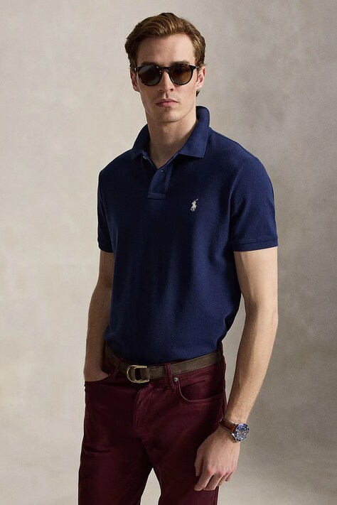 Polo Ralph Lauren Polo pentru bărbați din bumbac bleumarin 710536856