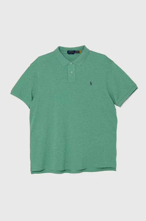 Pamučna polo majica Polo Ralph Lauren boja: zelena, bez uzorka