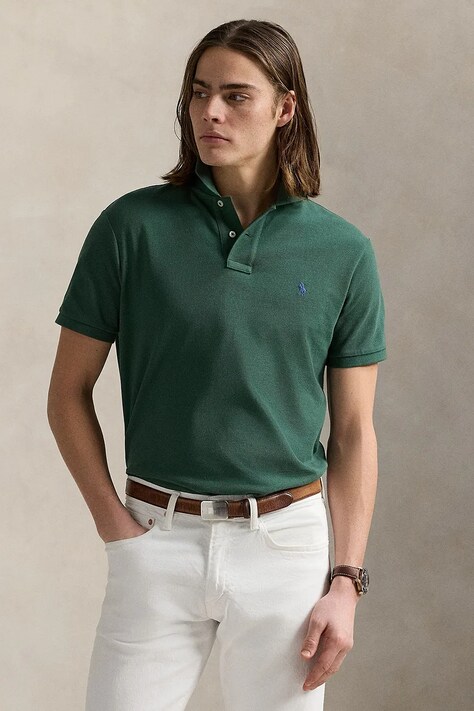 Polo Ralph Lauren cotton polo shirt blue color smooth 710536856