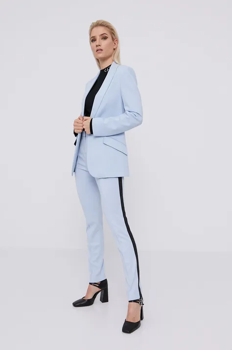 Hlače Karl Lagerfeld ženski, modra barva