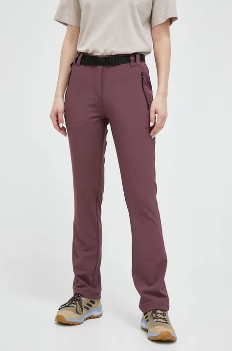 CMP spodnie damskie kolor fioletowy proste high waist
