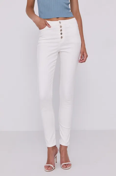 Morgan Jeansy damskie kolor biały high waist