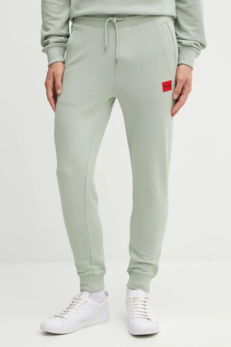 HUGO pantaloni tuta di cotone colore verde 50447963