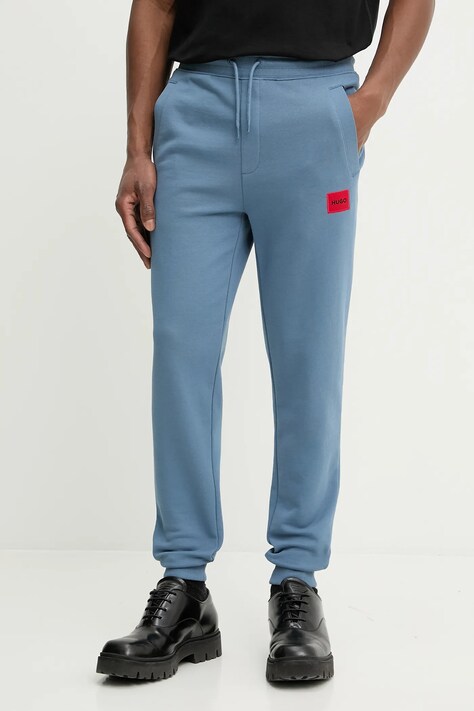 Bavlněné tepláky HUGO Doak212 černá barva, 50447963