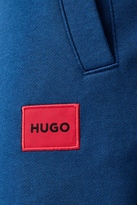 HUGO Spodnie dresowe męskie bawełniane Doak212 granatowe regular waist 50447963