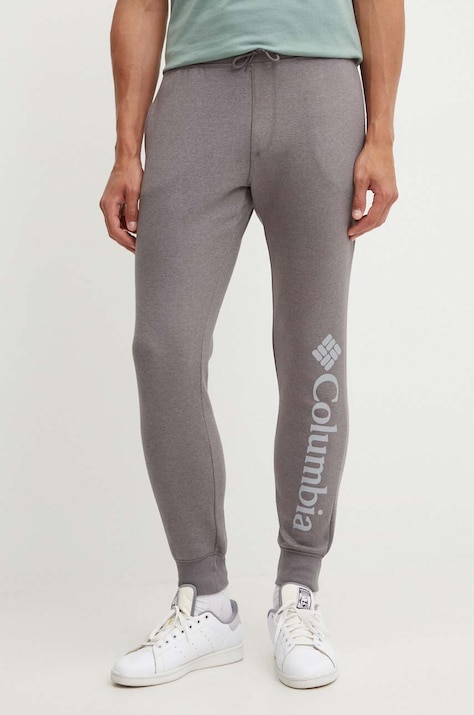 Columbia pantaloni CSC Logo bărbați, culoarea gri, material uni 1911601