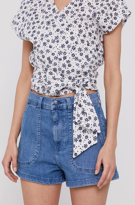 Pepe Jeans Szorty ADELINE damskie gładkie high waist