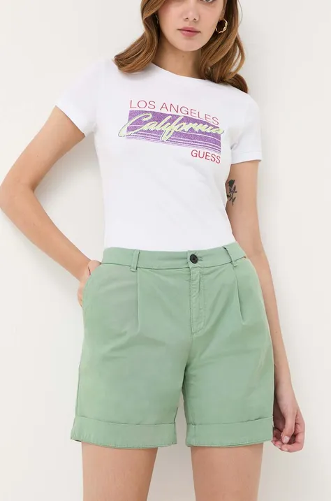 Kratke hlače BOSS ženski, zelena barva