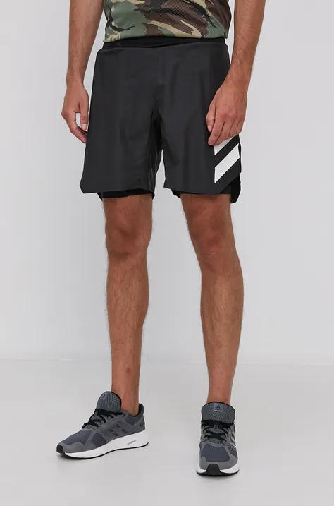 Σορτς adidas Performance ανδρικό, χρώμα: μαύρο