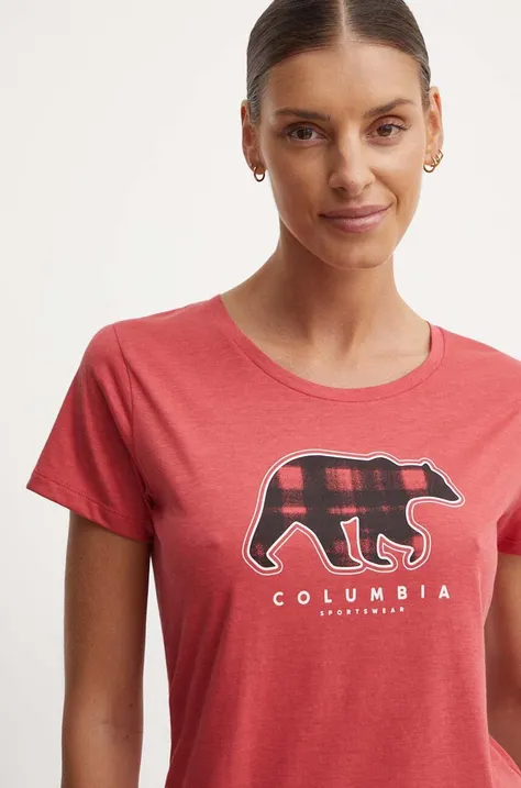 Tričko Columbia dámsky, červená farba