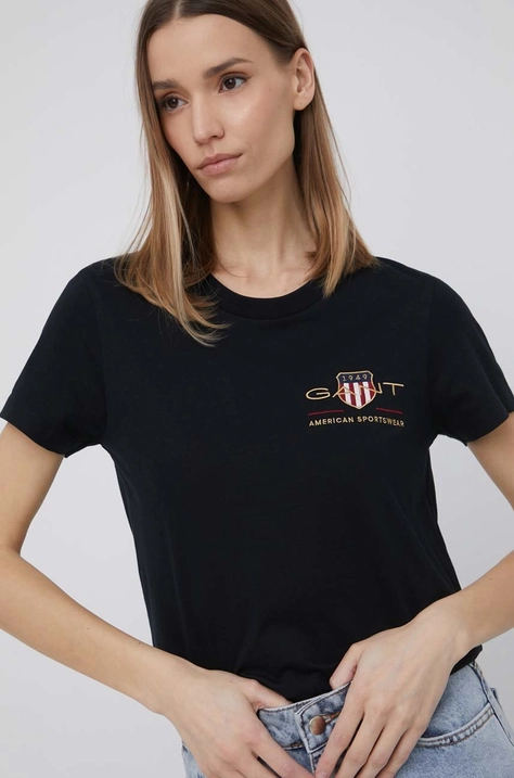 Gant t-shirt női, fekete