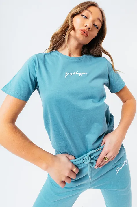 Majica kratkih rukava Hype SIGNATURE za žene, boja: plava