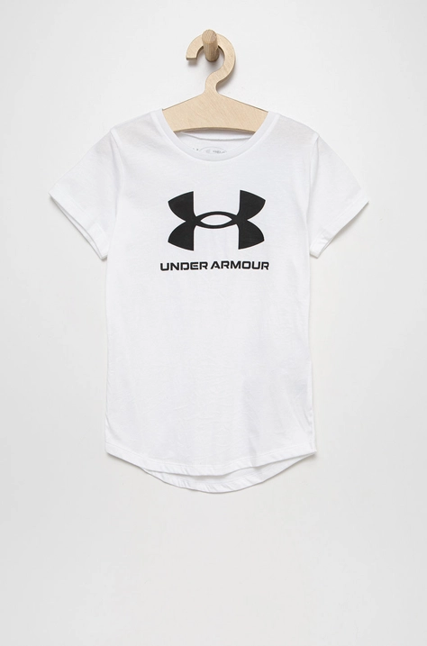 Under Armour tricou copii 1361182 culoarea alb