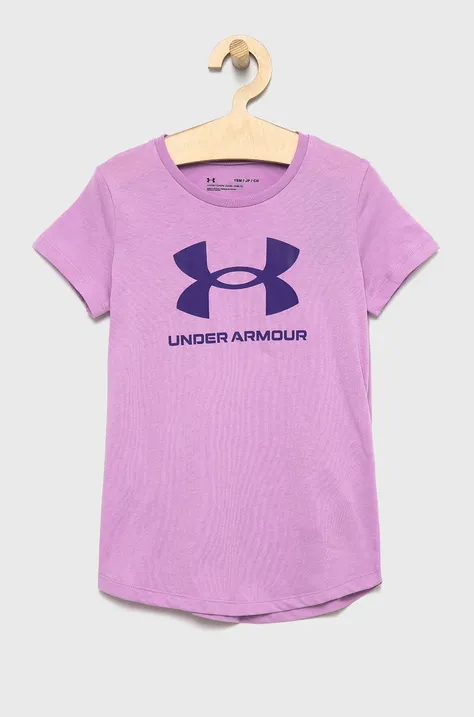 Under Armour t-shirt dziecięcy 1361182 kolor fioletowy