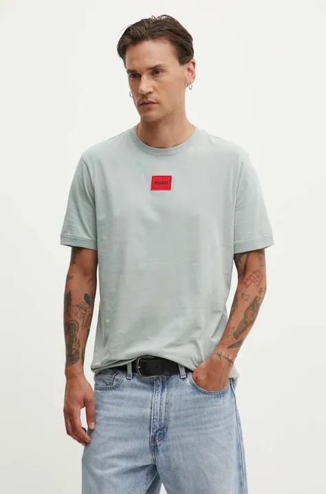 Βαμβακερό μπλουζάκι HUGO ανδρικό, χρώμα: άσπρο, 50447978