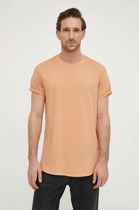 Bombažna kratka majica G-Star Raw x Sofi Tukker moška, oranžna barva