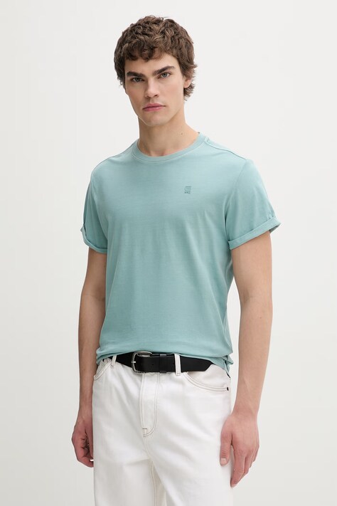 G-Star t-shirt ανδρικό βαμβακερό Lash τιρκουάζ D16396-2653