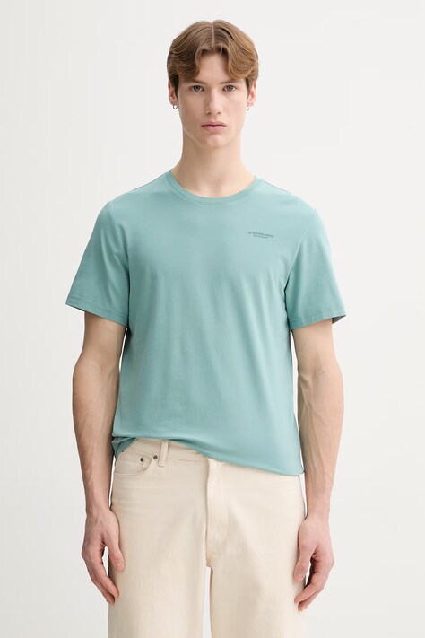 G-Star Raw t-shirt męski kolor turkusowy gładki