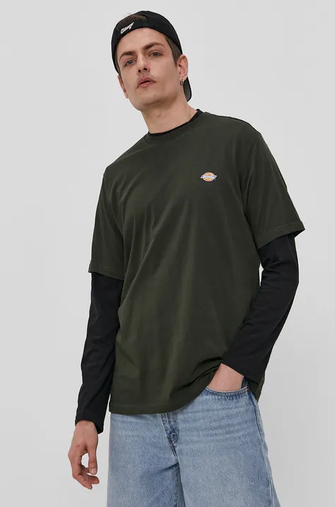 Dickies T-shirt męski kolor zielony gładki DK0A4XDBOGX-OLIVEGREEN