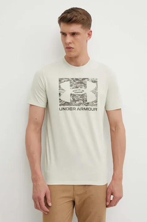 Тениска Under Armour в бежово с принт