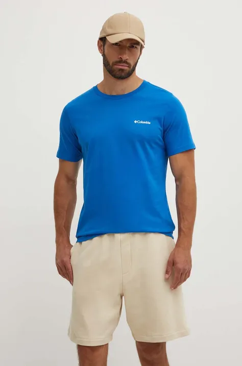 Bombažna kratka majica Columbia Rapid Ridge Back Graphic mornarsko modra barva
