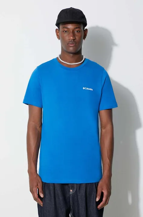 Columbia cotton t-shirt Rapid Ridge Back Graphic navy blue color