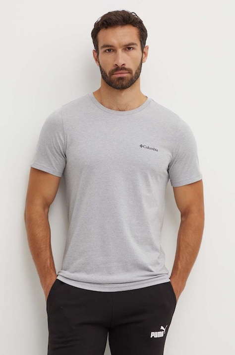 Columbia tricou din bumbac Rapid Ridge Back Graphic barbati, culoarea gri, cu imprimeu, 1934824