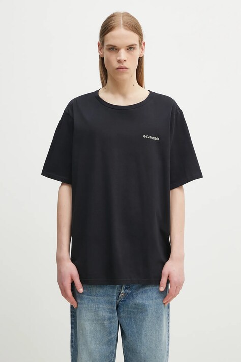 Columbia tricou din bumbac Rapid Ridge Back Graphic bărbați, culoarea negru, cu imprimeu 1934824