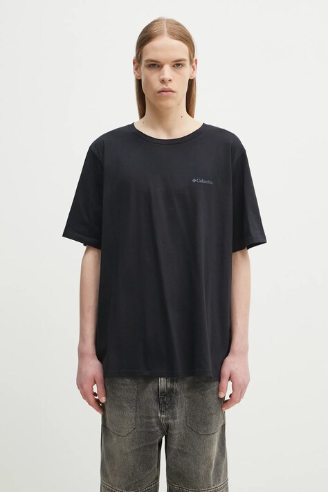 Columbia tricou din bumbac Rapid Ridge Back Graphic bărbați, culoarea negru, cu imprimeu 1934824