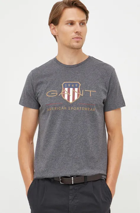 Gant T-shirt 2003099 kolor szary z nadrukiem